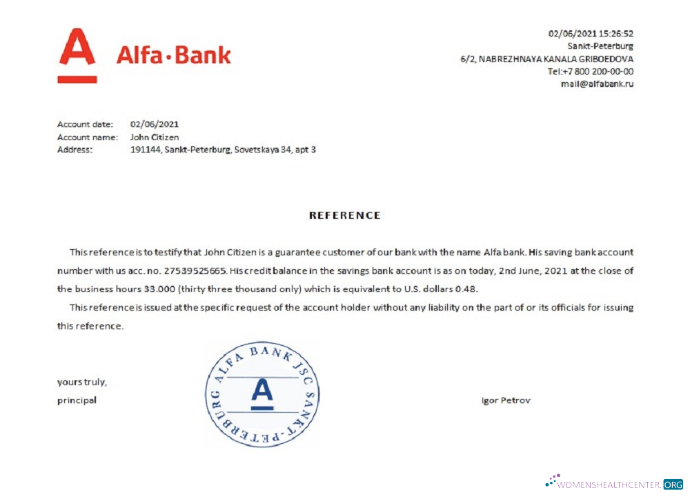 Download Russia Alfa bank reference Photoshop template